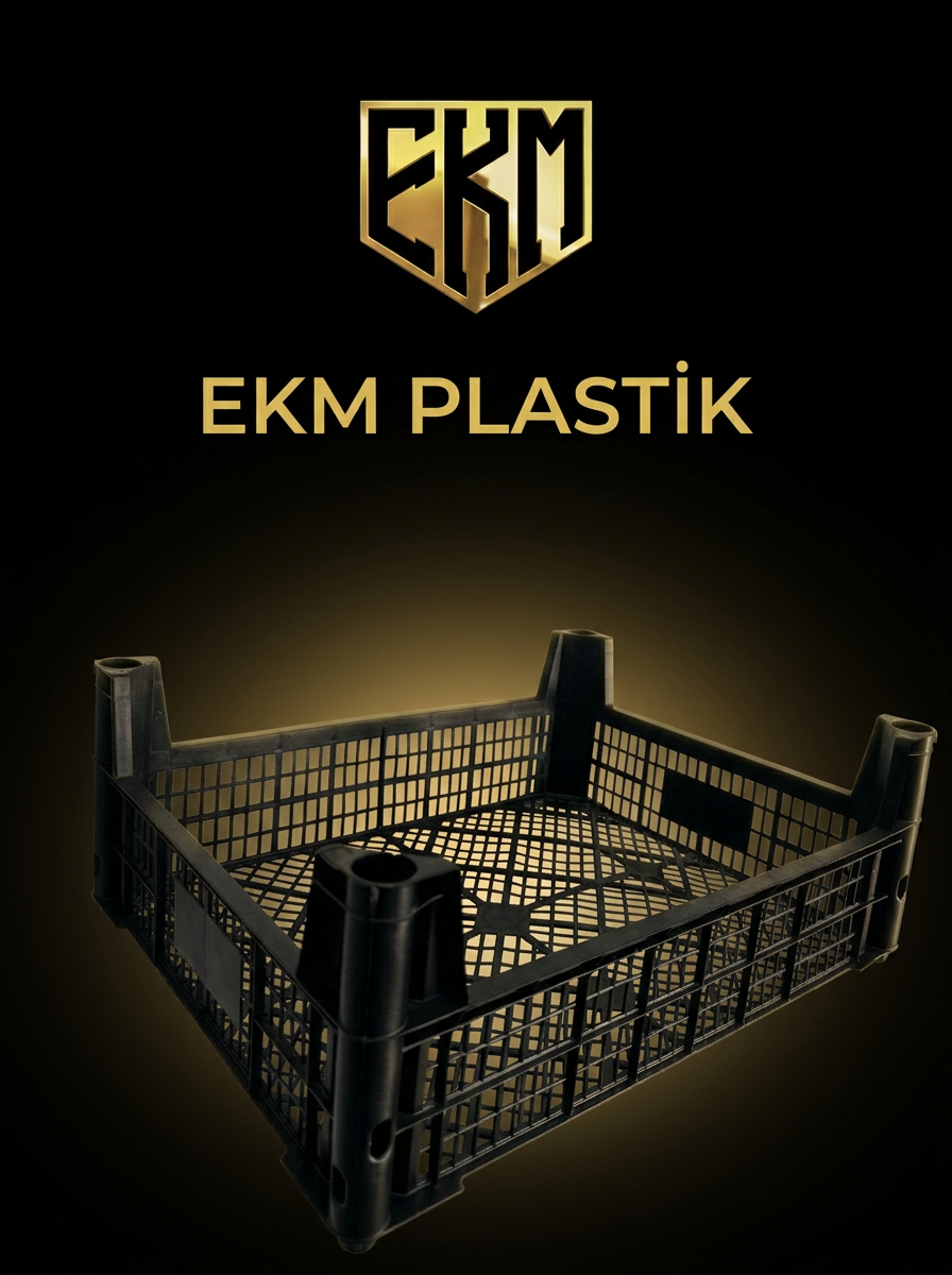 EKM Plastik yüksek ayaklı siyah plastik kasa
